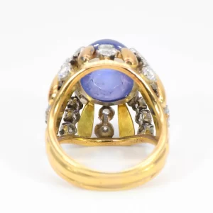 Bvlgari ‘Trombino’ 13ct Cabochon Sapphire & Diamond Ring