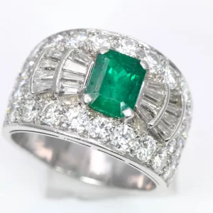 Bvlgari ‘Trombino’ Emerald & Diamond Ring