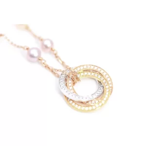 Cartier Trinity Cultured Pearl and Diamond Necklace