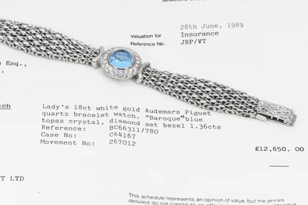 Audemars Piguet Ladies White Gold and Diamond Watch