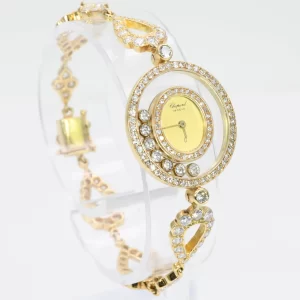 Chopard ‘Happy Diamonds’ 18k Yellow Gold Watch