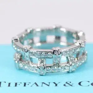 Tiffany & Co Platinum & Pave Weave Diamond Ring