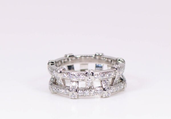Tiffany & Co Platinum & Pave Weave Diamond Ring