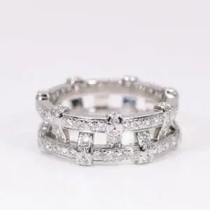 Tiffany & Co Platinum & Pave Weave Diamond Ring