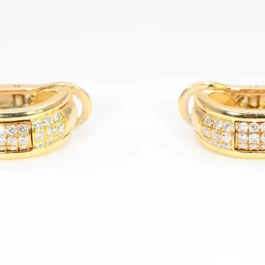 Boucheron 18k Yellow Gold and Diamond Pave Earrings