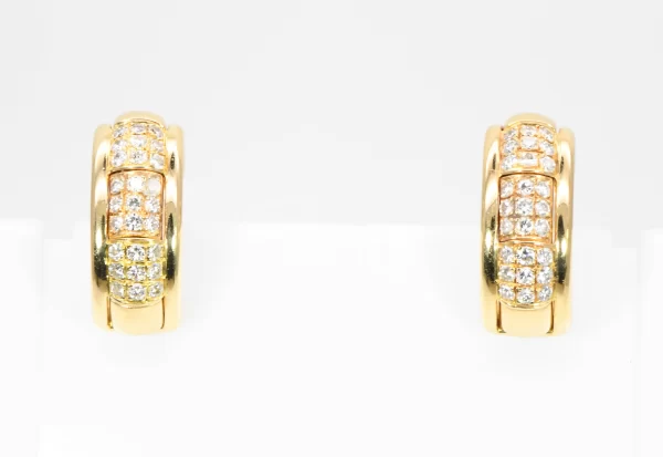 Boucheron 18k Yellow Gold and Diamond Pave Earrings