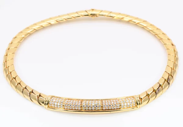 Boucheron 18k Yellow Gold and Diamond Pave Necklace