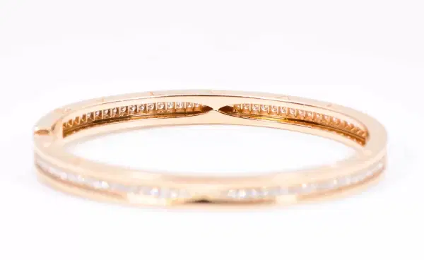 Bvlgari 'B.Zero1' Diamond and 18k Rose Gold Bangle