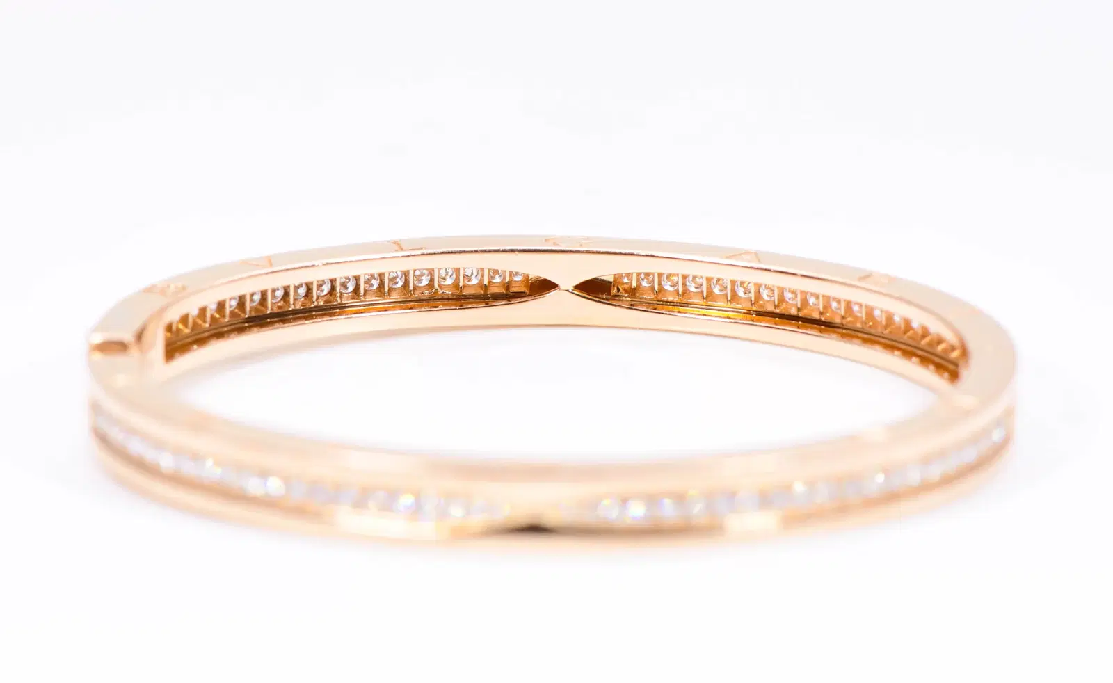 Bvlgari 'B.Zero1' Diamond and 18k Rose Gold Bangle