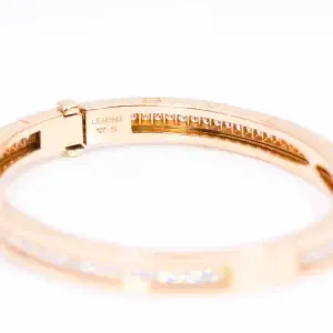 Bvlgari 'B.Zero1' Diamond and 18k Rose Gold Bangle