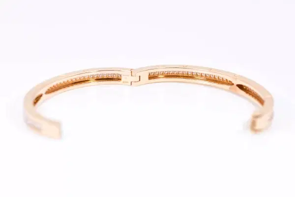 Bvlgari 'B.Zero1' Diamond and 18k Rose Gold Bangle