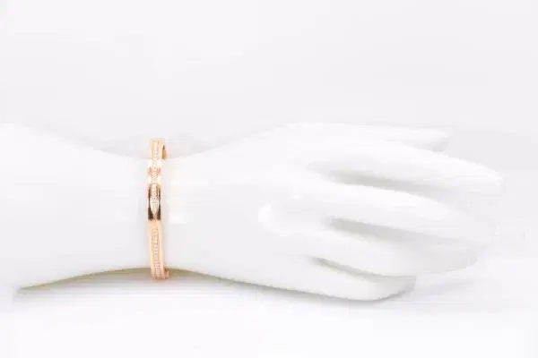 Bvlgari 'B.Zero1' Diamond and 18k Rose Gold Bangle