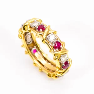 Tiffany & Co. Schlumberger Diamond and Ruby Ring