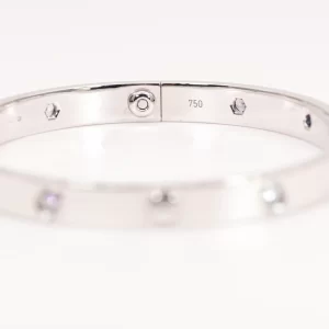Cartier 'Love' 18k White Gold Gemset Bracelet