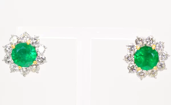 Cartier Earrings 4.15 Emerald And 3.6 ct Diamond Platinum
