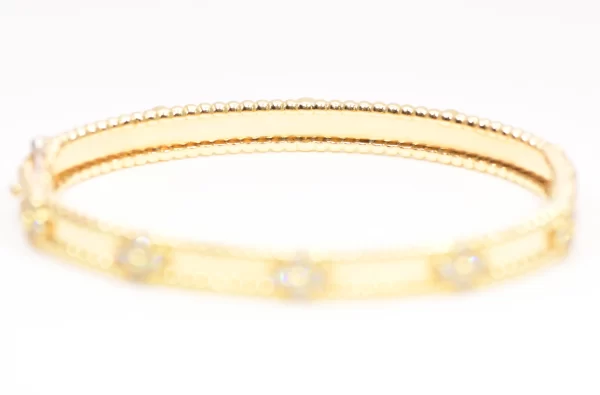 Van Cleef & Arpels Diamond and 18K Yellow Gold Perlée Bracelet