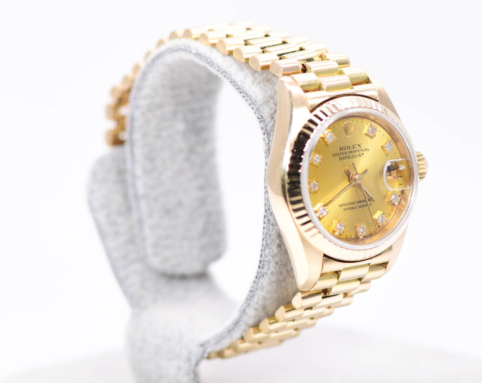 rolex oyster perpetual datejust gold with diamonds price