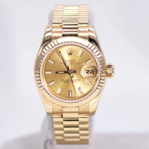 Rolex DateJust 26mm 179178 Gold Watch President Bracelet