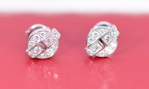 Cartier Himalia Diamond Stud Earrings 18k White Gold