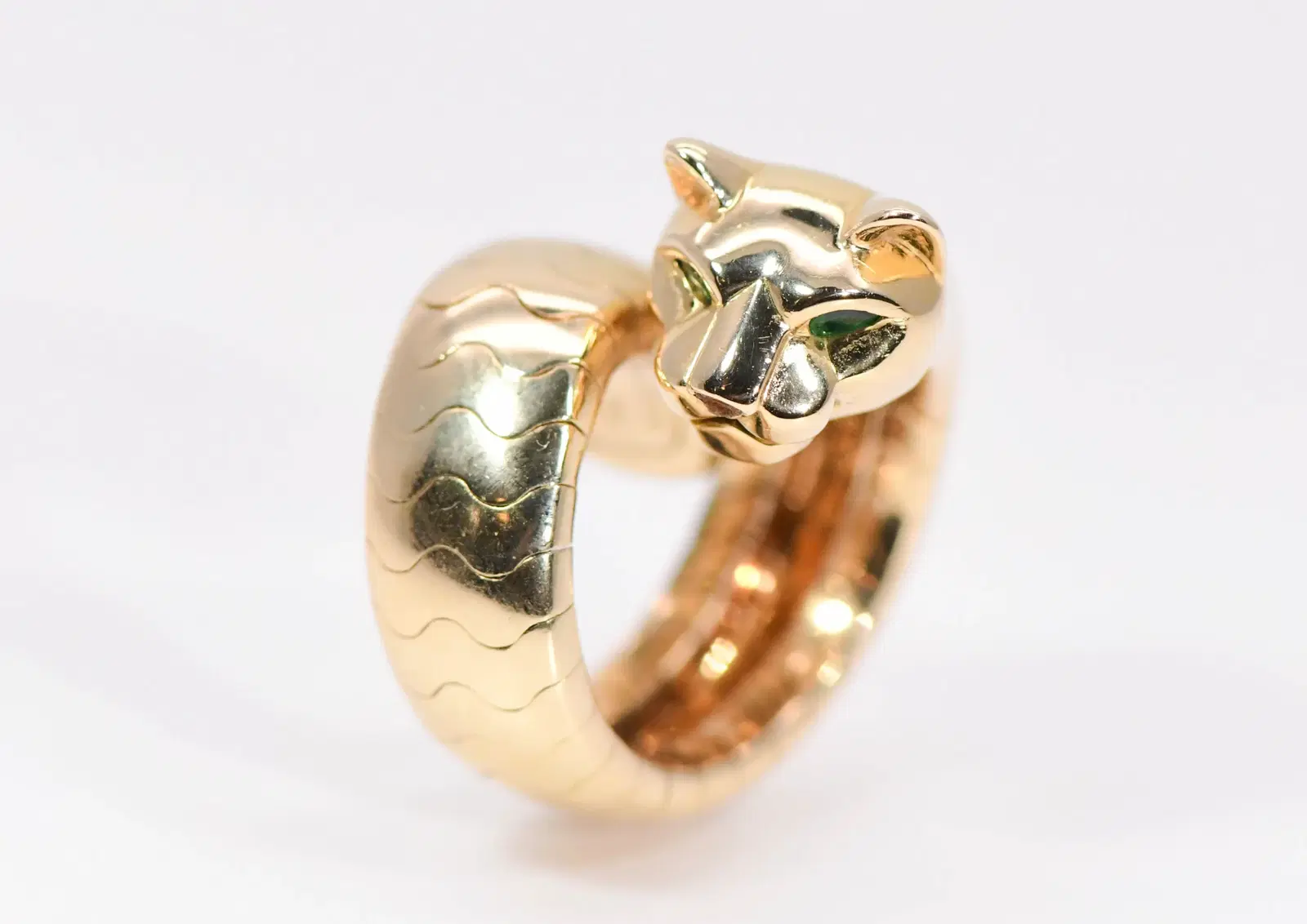 KIKICHIC | NYC | CZ Pave Diamonds Green Eye Double Panther Ring Adjustable  in Sterling Silver (925) available in 18k Gold and Silver