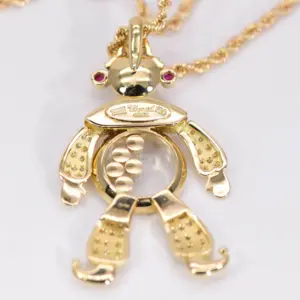 Chopard Happy Clown Floating Diamond and Ruby Necklace in White Gold