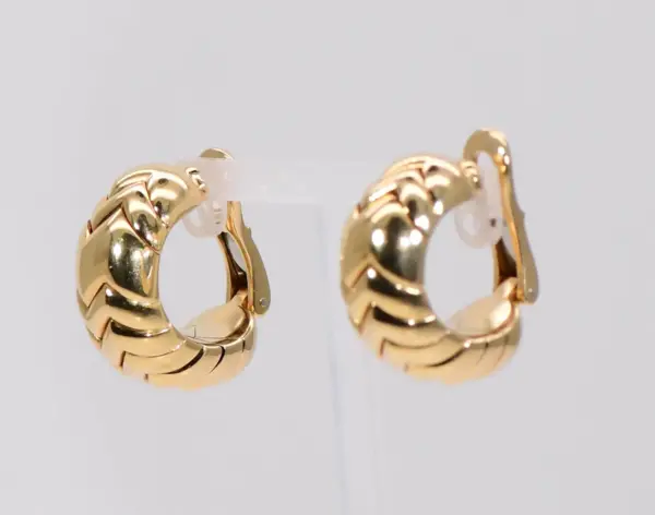 Bulgari/Bvlgari ‘Spiga’ Earrings Clip on 18k Yellow Gold