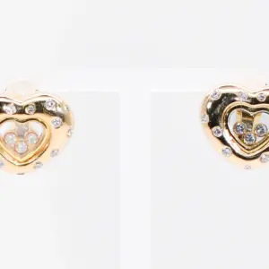 Chopard ‘Happy Diamonds’ 18k Yellow Gold Heart Earrings