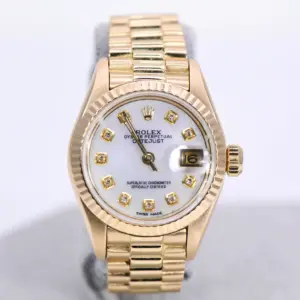 Rolex Oyster Perpetual Datejust 26mm 18k Gold Ladies Watch