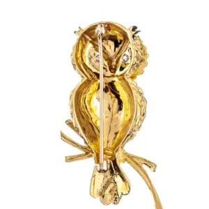 Tiffany & Co. Owl Brooch 18k Yellow Gold and Diamonds