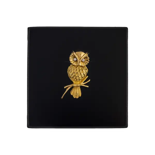 Tiffany & Co. Owl Brooch 18k Yellow Gold and Diamonds