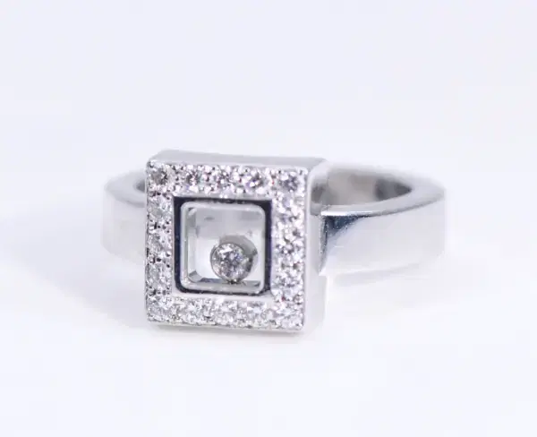 Chopard ‘Happy Diamonds’ 18k White Gold Ring