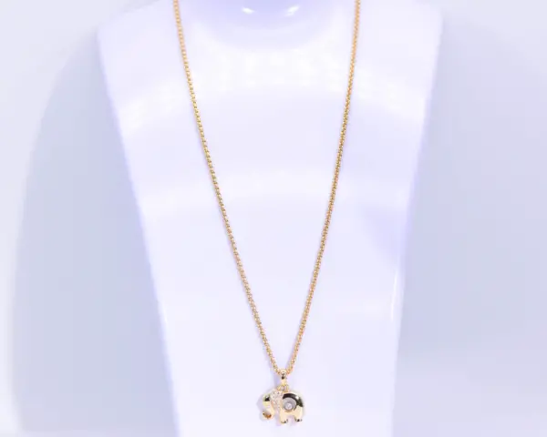 Chopard Happy Diamonds 18k Yellow Gold Elephant Necklace