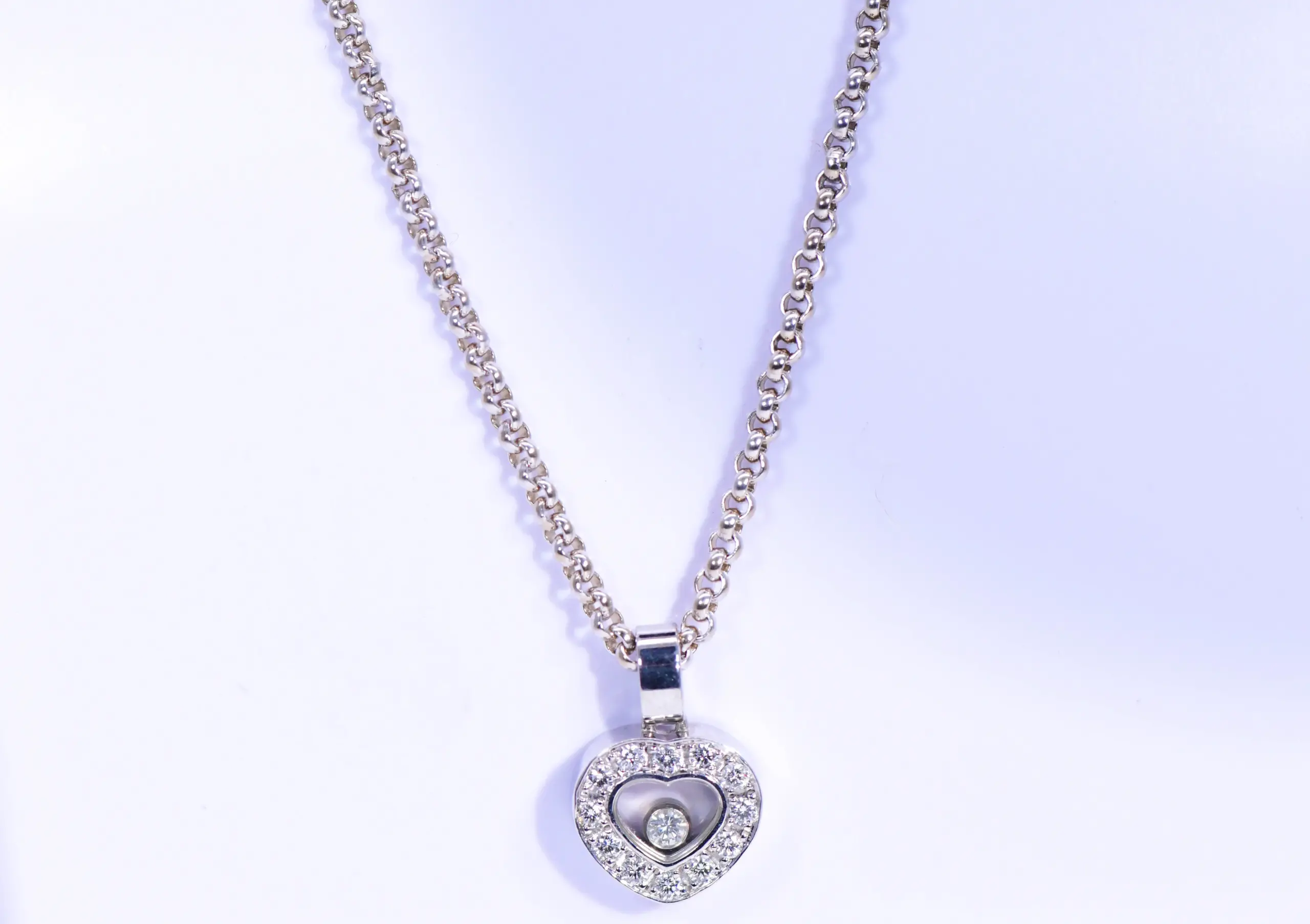 Chopard Happy Diamonds 18k White Gold Heart Necklace