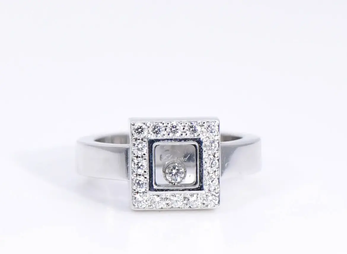 Chopard ‘Happy Diamonds’ 18k White Gold Ring