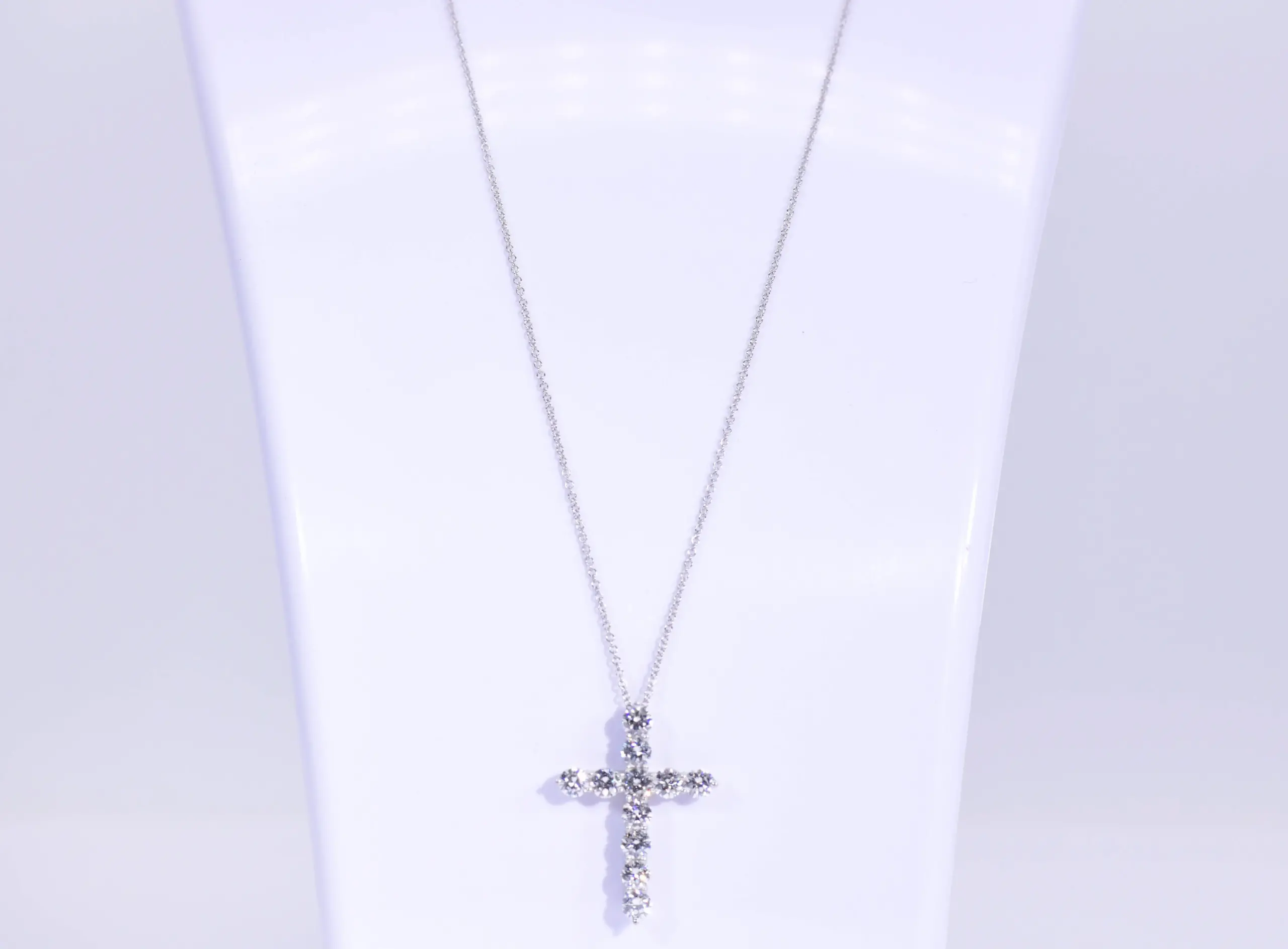 Tiffany & Co 2.23 ct Diamond Cross Pendant Necklace in Platinum