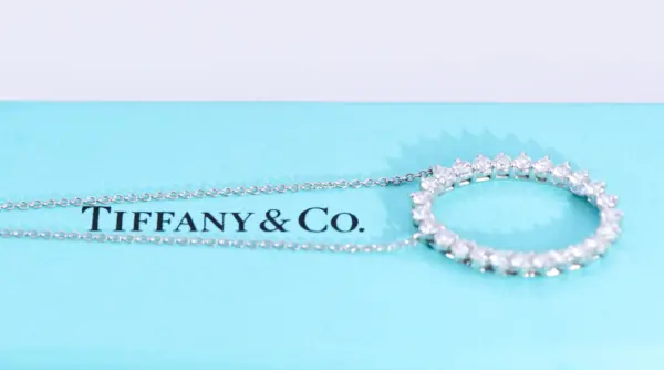 Tiffany & Co. 1 ct Diamond Circle Pendant Necklace in Platinum