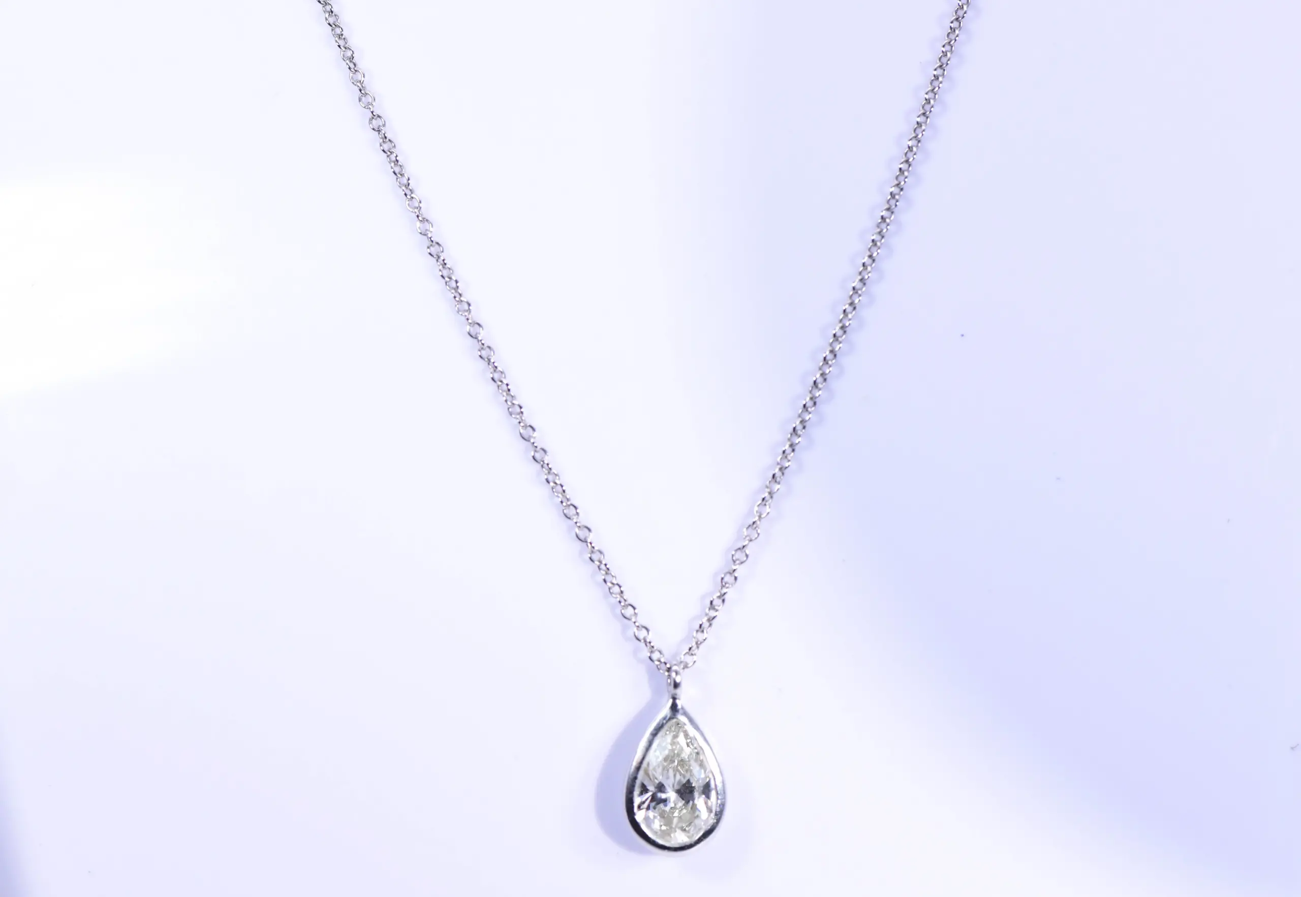 Tiffany & Co. 1 ct Solitaire Diamond Pendant Necklace Platinum