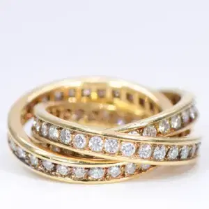Cartier Trinity Eternity Ring Diamond and 18k Yellow Gold