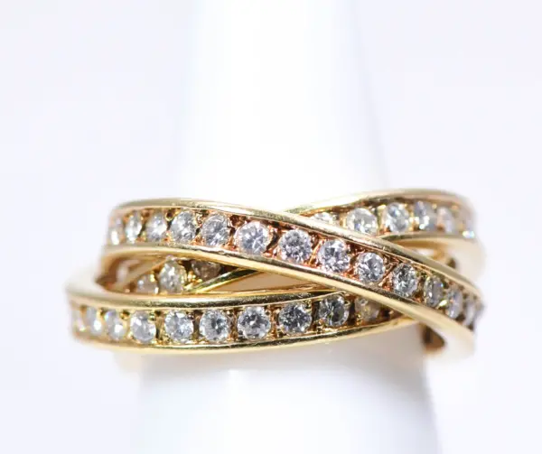 Cartier Trinity Eternity Ring Diamond and 18k Yellow Gold