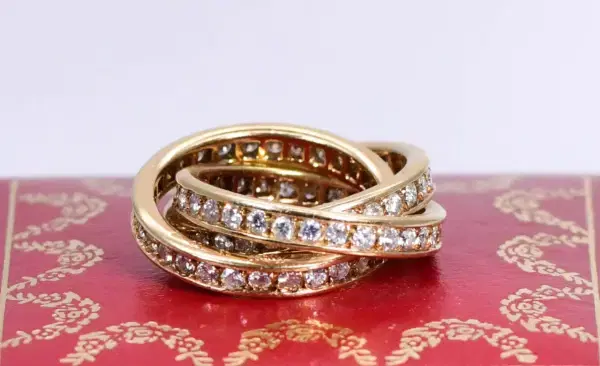Cartier Trinity Eternity Ring Diamond and 18k Yellow Gold