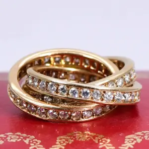 Cartier Trinity Eternity Ring Diamond and 18k Yellow Gold