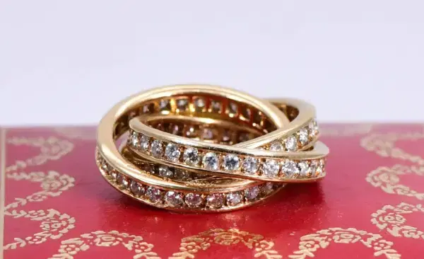 Cartier Trinity Eternity Ring Diamond and 18k Yellow Gold