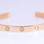 Cartier LOVE 18 Rose Gold Cuff Bracelet Size 19