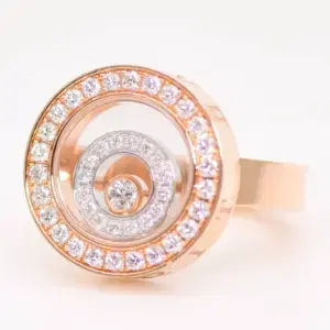 Chopard ‘Happy Sport’ 18k White and Yellow Gold Ring