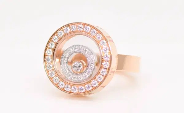 Chopard ‘Happy Sport’ 18k White and Yellow Gold Ring