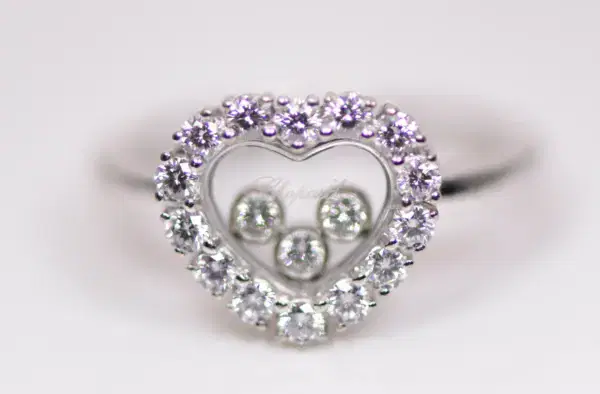 Chopard ‘Happy Diamonds’ 18k White Gold Heart Ring