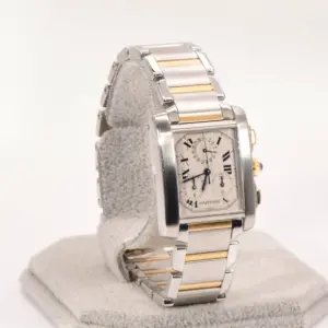 Cartier Tank Francaise Chronograph Watch 39mm Yellow Gold & Steel