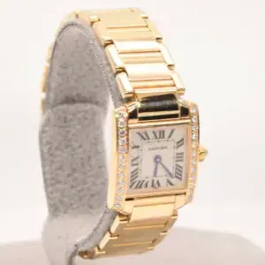 Cartier Tank Francaise Diamond Watch 20mm Yellow Gold