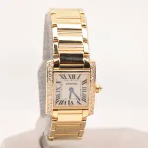 Cartier Tank Francaise Diamond Watch 20mm Yellow Gold
