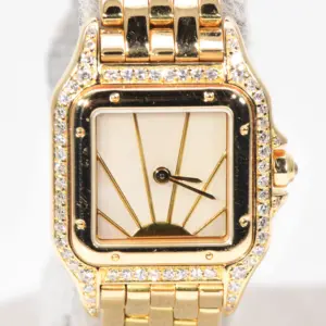 Cartier Panthere Watch 22mm Limited Edition Sundial Diamond 18k Gold